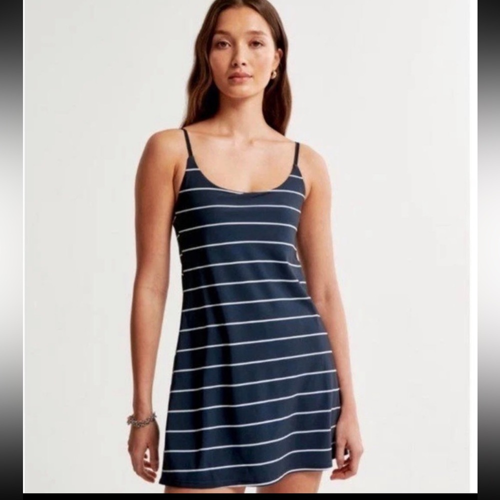 Abercrombie & Fitch Navy Blue Striped Mini Dress